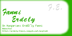 fanni erdely business card